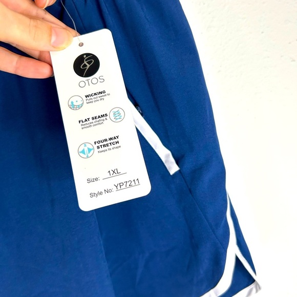 Otos Active Women’s Plus Size 1X Navy Blue Athletic Shorts Pockets Workout Gym - Picture 5 of 8